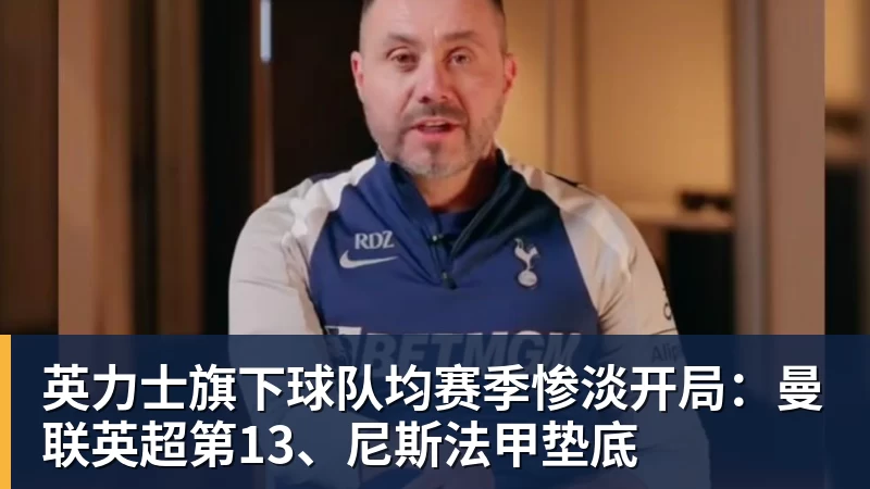 英力士旗下球队均赛季惨淡开局：曼联英超第13、尼斯法甲垫底